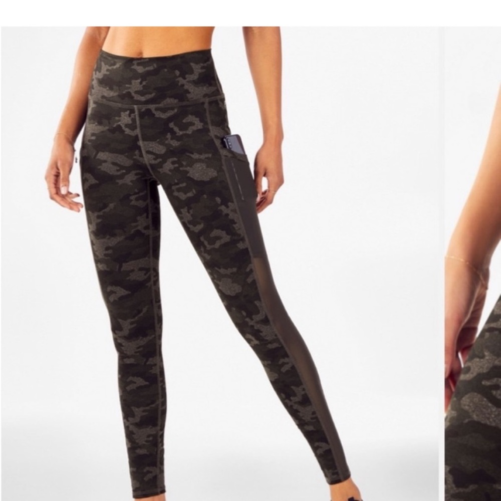 Fabletics High Waist  Powerhold On the Go Mesh Camo Leggings